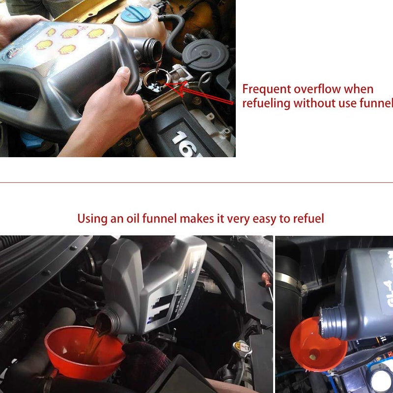 U-BCOO Flex Funnel - Wide Mouth Flexible Funnel with Handle, Automotive Funnels for Engine Oil, Liquid, Diesel, Kerosene,Gasoline - Image 4
